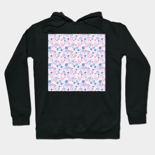 PINK AND BLUE HIBISCUS TROPICAL FLOWERS Hoodie